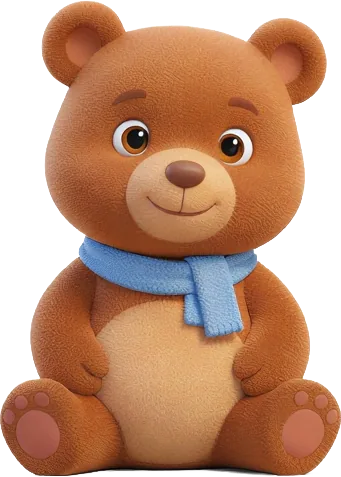 Bobo the teddy bear sitting